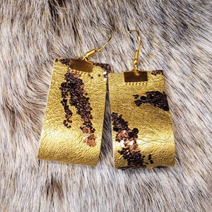 Being so gold - statement collection- bőr és nemesacél fülbevaló - Meska.hu