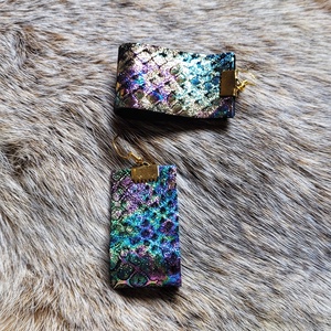 Candy snake - statement collection- bőr és nemesacél fülbevaló - ékszer - fülbevaló - lógó fülbevaló - Meska.hu