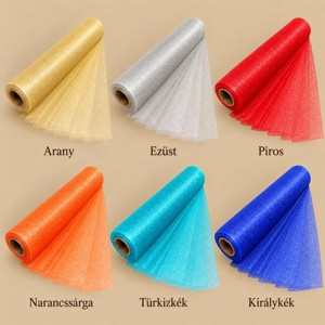 Snow organza tekercs � élénk és színes árnyalatok, 47 cm � 10 m - Meska.hu