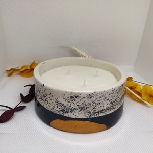 Kintsugi kerámia gyertya, Otthon & Életmód, Gyertya, illat, aroma, Gyertya, Agyagozás, Gyertya-, mécseskészítés, MESKA