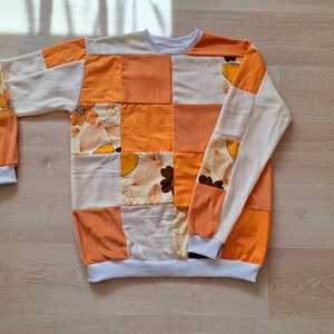 Patchwork Pulóver sárga - ruha & divat - női ruha - pulóver - Meska.hu