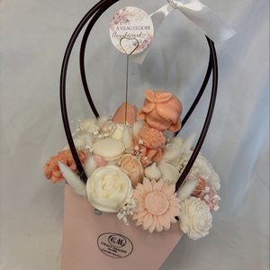 Kislányos illatviasz virág kosár , Otthon & Életmód, Gyertya, illat, aroma, Illatviasz, , MESKA