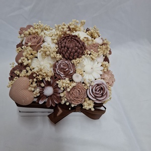 Barna virágbox , Otthon & Életmód, Gyertya, illat, aroma, Illatviasz, , MESKA