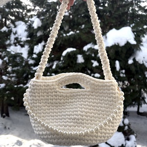 �Luxe táska fehér színben, Táska & Tok, Kézitáska & válltáska, Válltáska, Horgolás, MESKA