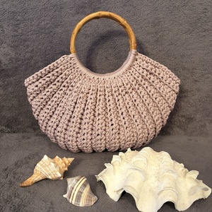 �Pearl táska púder színben, Táska & Tok, Kézitáska & válltáska, Kézitáska, Horgolás, MESKA