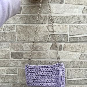 �Minnie csillogós lila színben, Táska & Tok, Kézitáska & válltáska, Válltáska, Horgolás, MESKA