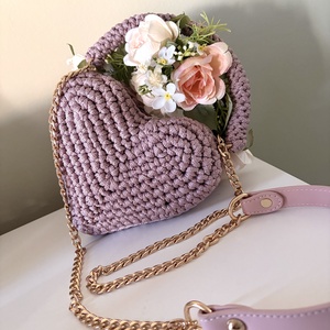�Bonbon táska csillogós rózsaszín színben, Táska & Tok, Kézitáska & válltáska, Válltáska, Horgolás, MESKA