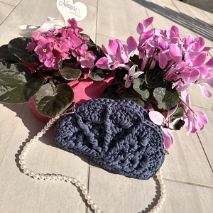 �Pearl táska farmer kék színben - táska & tok - kézitáska & válltáska - válltáska - Meska.hu