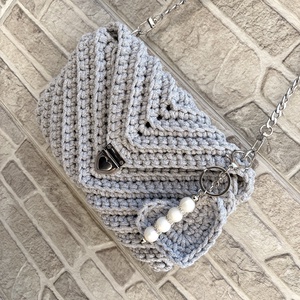 �Amour táska csillogós szürke színben - táska & tok - kézitáska & válltáska - válltáska - Meska.hu