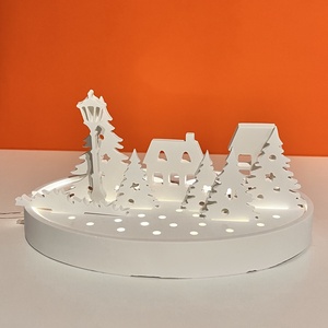 DIY Karácsonyi asztaldísz fényfüzérrel - színezhető - karácsony - karácsonyi lakásdekoráció - karácsonyi falu, házikó - Meska.hu