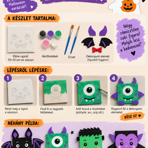 DIY Halloween mini festőkészlet, DIY (Csináld magad), Egységcsomag, Festészet, Dekorgumi, MESKA