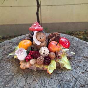 Őszi figurás asztal dísz 15 cm átmérőjű - Meska.hu