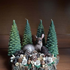 Őzikés adventi asztaldísz - Meska.hu