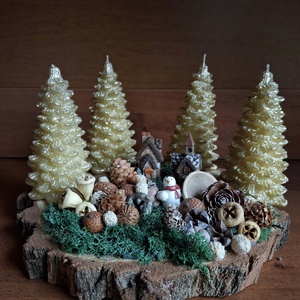 Aranyfenyős adventi asztaldísz  - Meska.hu