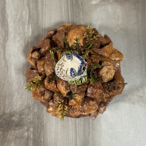 Őszi asztali dísz bagollyal, kövekkel - otthon & életmód - dekoráció - asztal és polc dekoráció - asztaldísz - Meska.hu