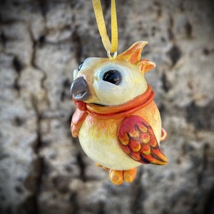 Kézműves tavaszváró kismadár akasztós dísz, Otthon & Életmód, Dekoráció, Fali és függő dekoráció, Függődísz, Szobrászat, MESKA