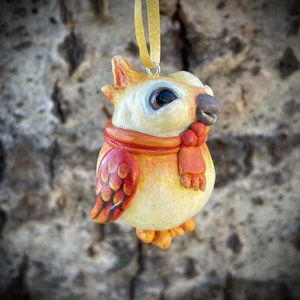 Kézműves tavaszváró kismadár akasztós dísz - otthon & életmód - dekoráció - fali és függő dekoráció - függődísz - Meska.hu