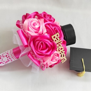 Rózsaszín ballagási csokor - otthon & életmód - dekoráció - Meska.hu