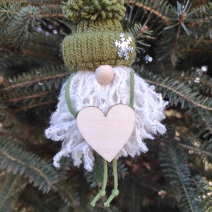 Zöld pompom manó - Meska.hu