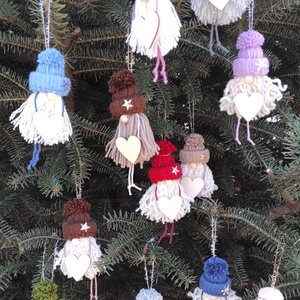 Világoskék pompom manó - karácsony - karácsonyi lakásdekoráció - karácsonyi manók, figurák - Meska.hu