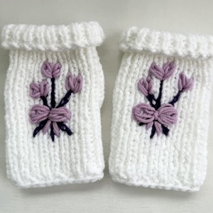 Kézzel kötött ujjatlan kesztyű - Meska.hu