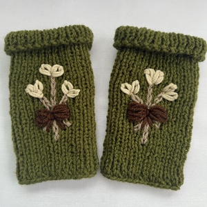 Kézzel kötött ujjatlan kesztyű - Meska.hu