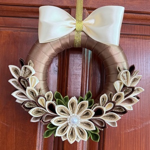 Barna - arany  kopogtató, Karácsony, Adventi díszek, Adventi ajtódísz, Mindenmás, MESKA