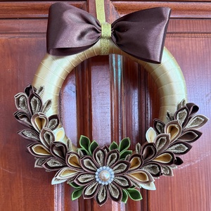 Barna - arany kopogtató, Karácsony, Adventi díszek, Adventi ajtódísz, Mindenmás, MESKA