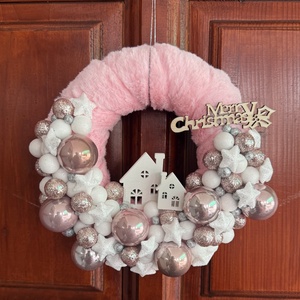 Rózsaszín - fehér ajtódísz - Meska.hu