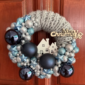 Kék - ezüst ajtódísz - Meska.hu