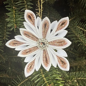 Fehér - rosegold csillag, Karácsony, Karácsonyi lakásdekoráció, Karácsonyfadíszek, Mindenmás, MESKA