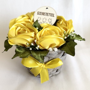 Rózsakosár, Otthon & Életmód, Virágdekoráció, Virágdíszek, Asztali virágdísz, Mindenmás, Varrás, MESKA