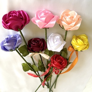 Szatén örök rózsaszál, Otthon & Életmód, Virágdekoráció, Virágok, Szálas virág, Mindenmás, Varrás, MESKA