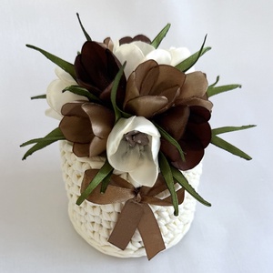 Barna krókuszkosár, Otthon & Életmód, Virágdekoráció, Virágdíszek, Asztali virágdísz, Mindenmás, MESKA