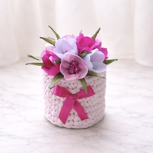 Rózsaszín krókuszkosár, Otthon & Életmód, Virágdekoráció, Virágdíszek, Asztali virágdísz, Mindenmás, MESKA