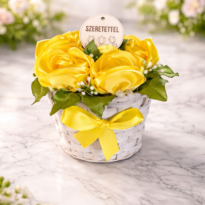 Rózsakosár, Otthon & Életmód, Virágdekoráció, Virágdíszek, Asztali virágdísz, Mindenmás, Varrás, MESKA