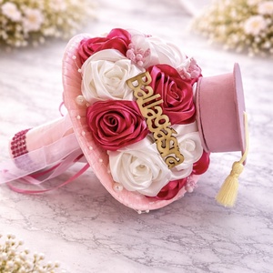 Rózsaszín ballagási csokor - Meska.hu