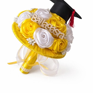 Citromsárga - fehér ballagási csokor, Otthon & Életmód, Virágdekoráció, Virágok, Virágcsokor, Varrás, MESKA