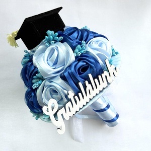 Világoskék ballagási csokor, Otthon & Életmód, Virágdekoráció, Virágok, Virágcsokor, Varrás, MESKA