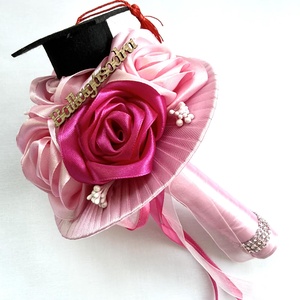 Rózsaszín ballagási csokor, Otthon & Életmód, Virágdekoráció, Virágok, Virágcsokor, Varrás, MESKA