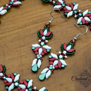 Creabead Design trikolór matyó stílusú elegáns ékszerszett - ékszer - ékszerszett - Meska.hu