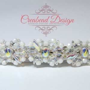 Creabead Design egyedi mintájú francia hajcsat - ruha & divat - hajdísz & hajcsat - hajcsat & hajtű - Meska.hu