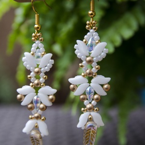 Creabead Design matyó stílusú elegáns fülbevaló - ékszer - fülbevaló - lógó fülbevaló - Meska.hu