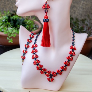 Creabead Design matyó stílusú elegáns ékszerszett, Ékszer, Ékszerszett, Gyöngyfűzés, gyöngyhímzés, MESKA