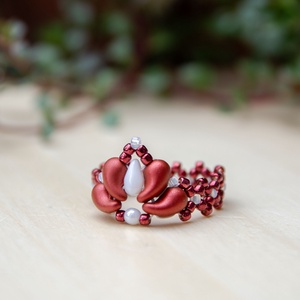 Creabead Design matyó stílusú elegáns gyűrű - ékszer - gyűrű - gyöngyös gyűrű - Meska.hu