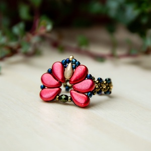 Creabead Design matyó stílusú elegáns gyűrű - ékszer - gyűrű - gyöngyös gyűrű - Meska.hu