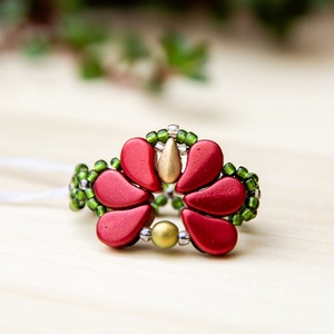 Creabead Design matyó stílusú elegáns gyűrű - ékszer - gyűrű - gyöngyös gyűrű - Meska.hu