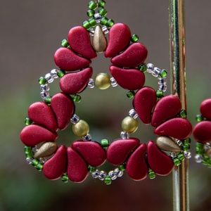 Creabead Design matyórózsa stílusú fülbevaló - ékszer - fülbevaló - lógó csepp fülbevaló - Meska.hu