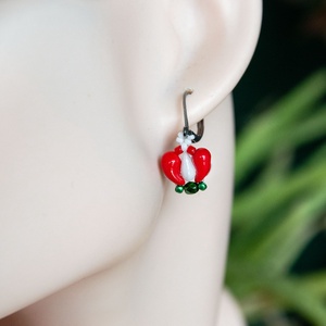 Creabead Design trikolor rózsabimbó ékszer, Ékszer, Fülbevaló, Lógó csepp fülbevaló, Gyöngyfűzés, gyöngyhímzés, MESKA