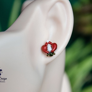 Creabead Design trikolor rózsabimbó ékszer - ékszer - fülbevaló - lógó csepp fülbevaló - Meska.hu